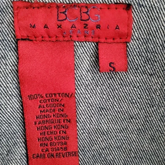 BCBGeneration MaxAzria Dark Wash Blue Denim Trucker Jean Jacket | Like New | S - Picture 10 of 15